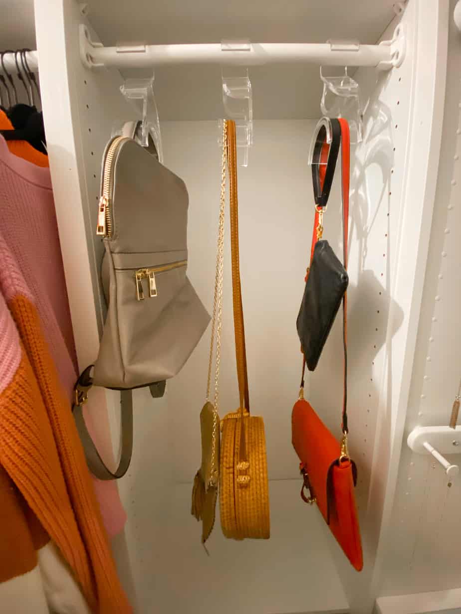 closet organization for purses