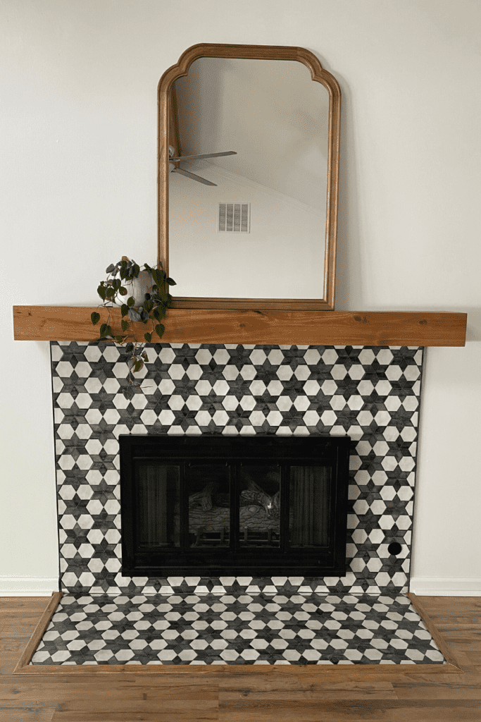 diy tile fireplace makeover