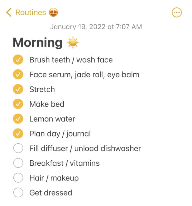 how to start a morning routine