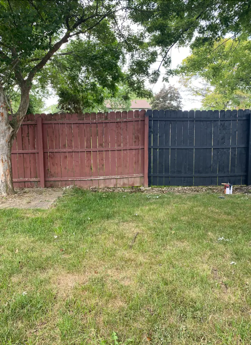 Before and After Black Wood Fence Stain