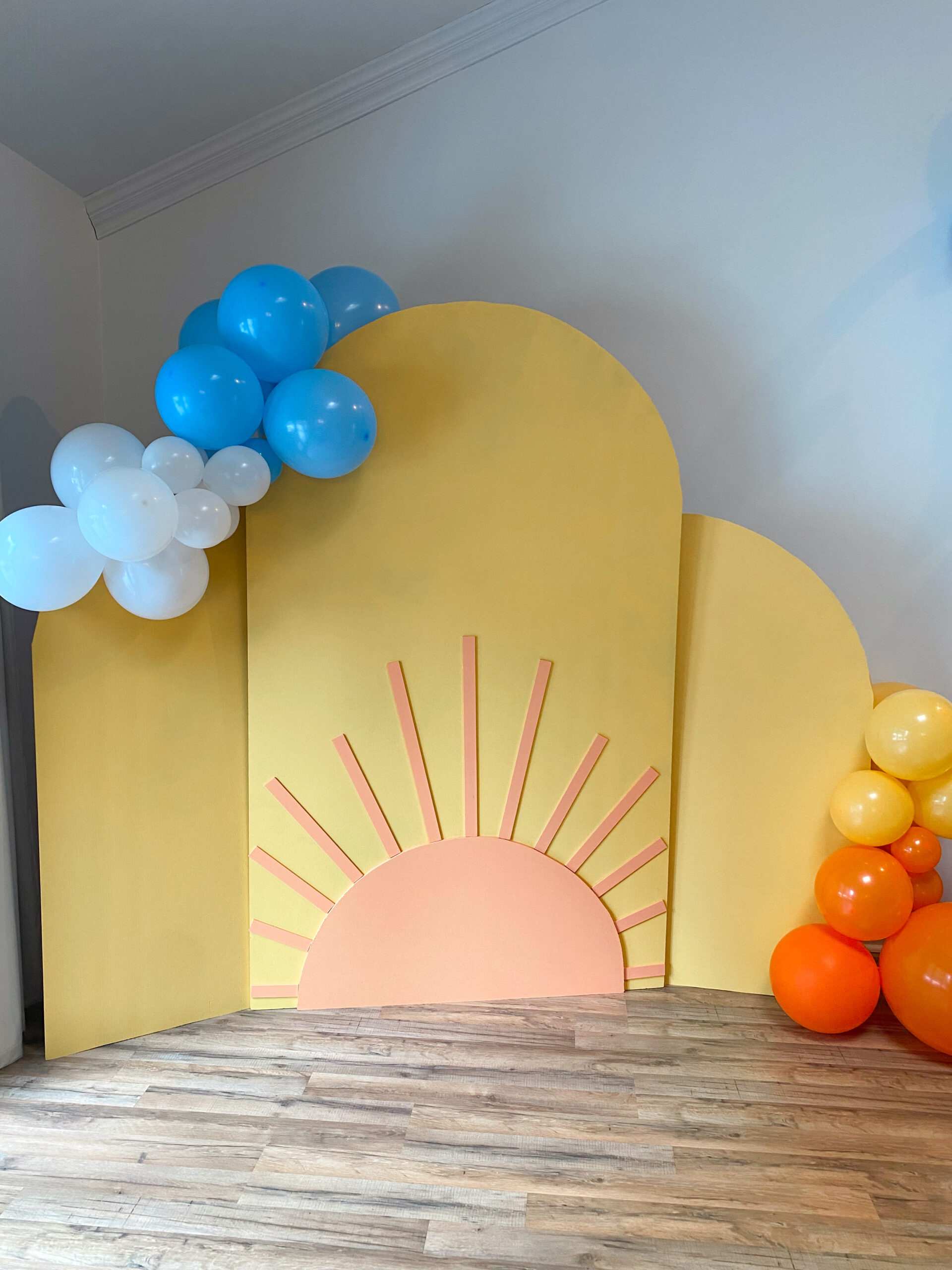 Here comes the sun baby shower backdrop